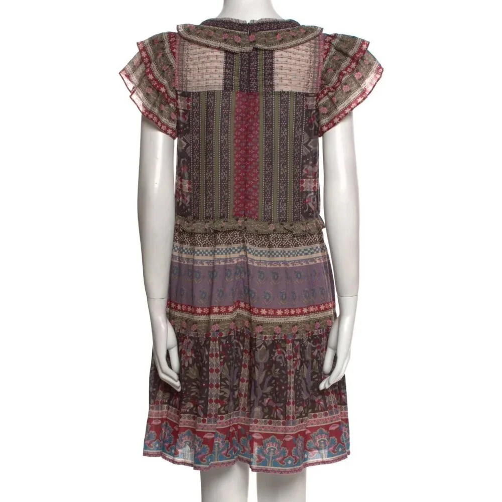 Sea New York Brooke Border Print Flutter Sleeve Mini Dress — Size S - Picture 3 of 5